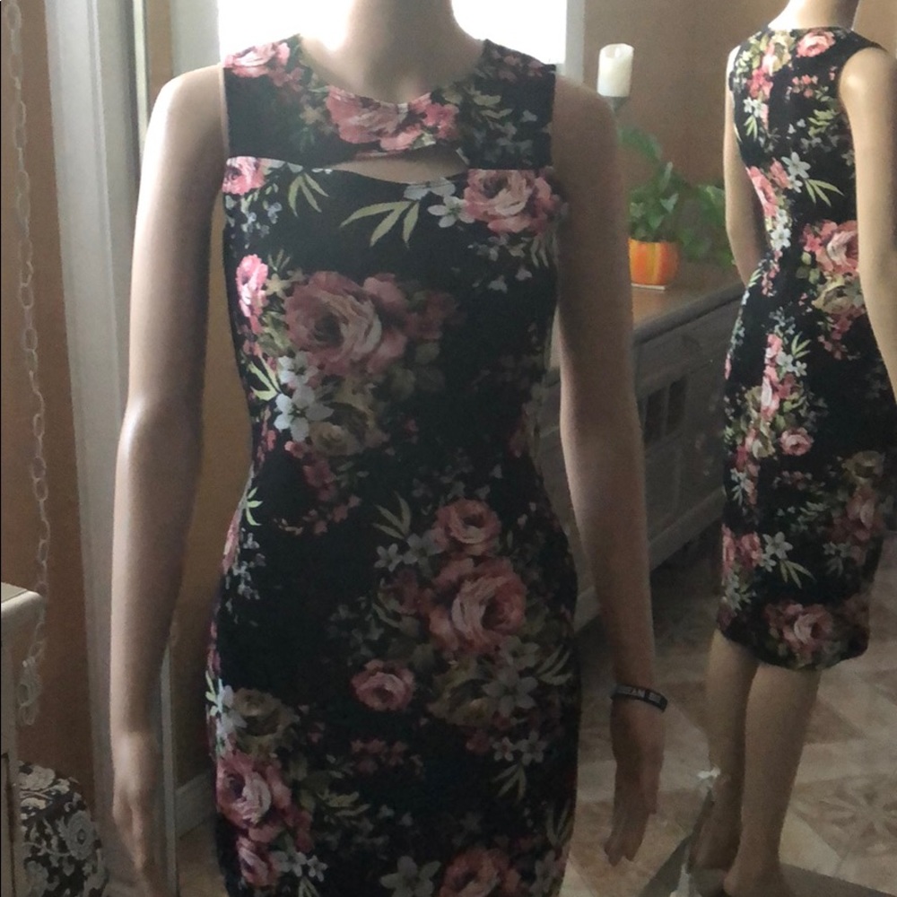 Black floral dress